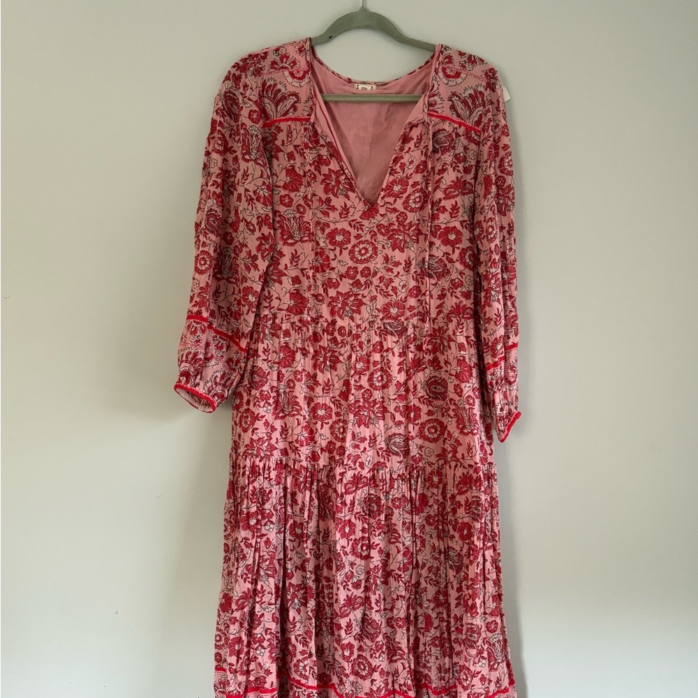 Billabong Pink Floral Long Sleeve Maxi Dress